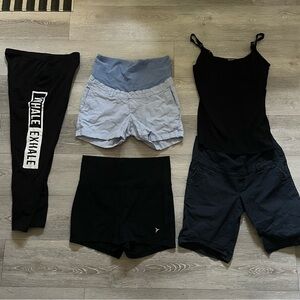 Maternity Lot Bundle Shorts Leggings Nursing Tank Size Medium